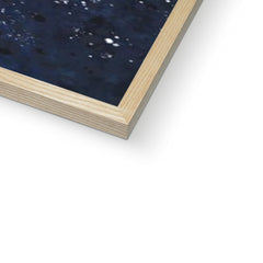 Navy Hearts Splatter Framed Print