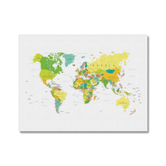 World Map Colour Canvas Print