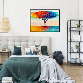 Rainbow Tree Oil Painting Framed Print