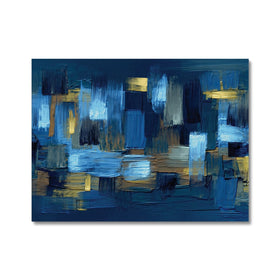 Navy Brush Strokes Canvas Print