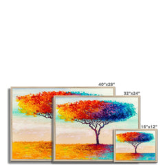 Rainbow Tree Oil Painting Framed Print