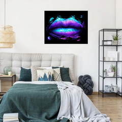 Blue Purple Lips Framed Print