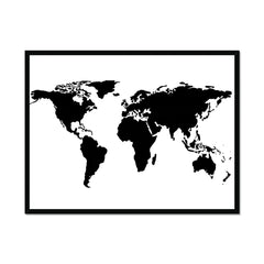 Modern World Map Framed Print