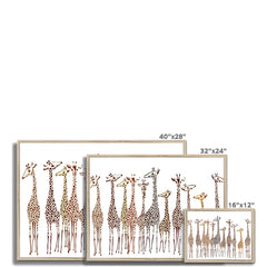 Line Of Giraffes Framed Print