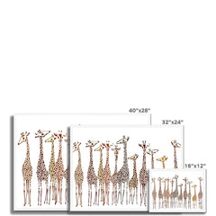 Line Of Giraffes Framed Print