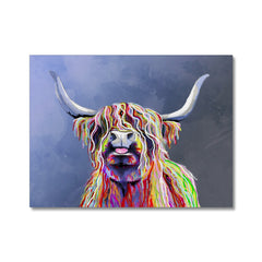 Multicolour Highland Cow Canvas Print