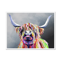 Colourful Highland Coo Framed Print