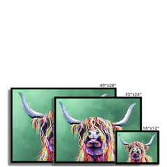 Colourful Highland Cow Framed Print