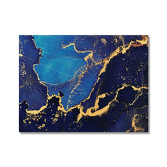Electric Blue Marble Canvas Print