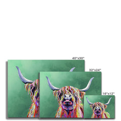 Colourful Highland Cow Canvas Print