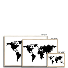 Modern World Map Framed Print