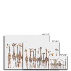 Line Of Giraffes Canvas Print