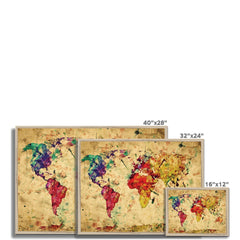 Colourful Vintage World Map Framed Print
