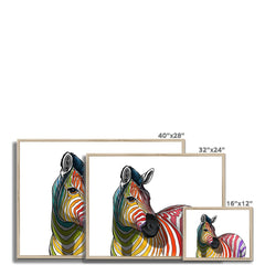 Rainbow Zebra White Framed Print