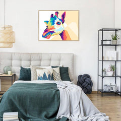 Pop Art Giraffe Head Framed Print