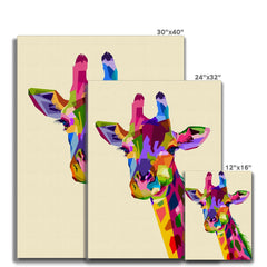 Colourful Giraffe Portrait Canvas Print