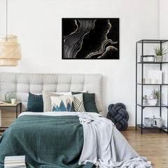 Black Marble Framed Print