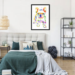 French Bulldog Rainbow Style Framed Print