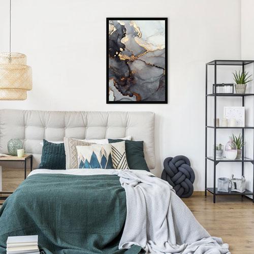 Grey Marble Tones Framed Print