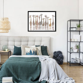 Line Of Giraffes Framed Print