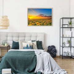 Field Of Blooming Sunflowers Framed Print