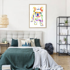 French Bulldog Rainbow Style Framed Print