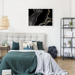 Black Marble Framed Print