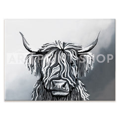 Abstract Highland Cow Canvas Print
