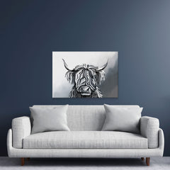 Abstract Highland Cow Canvas Print