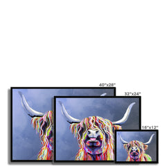 Multicolour Highland Cow Framed Print