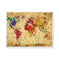 Colourful Vintage World Map Framed Print