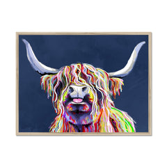 Cheeky Coo In Navy Blue Framed Print