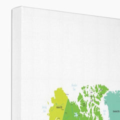 World Map Colour Canvas Print