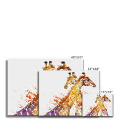 Watercolour Giraffes Canvas Print