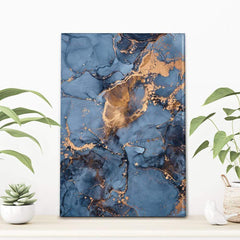 Blue And Bronze Marble Canvas Print