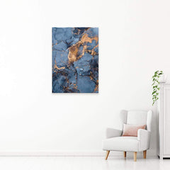 Blue And Bronze Marble Canvas Print