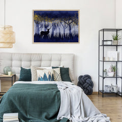 Blue Stag Forest Framed Print