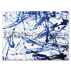 Blue Paint Spatter Canvas Print