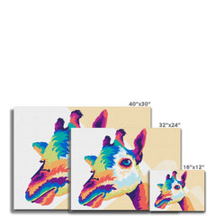 Pop Art Giraffe Head Canvas Print