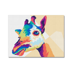 Pop Art Giraffe Head Canvas Print