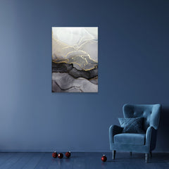 Charcoal Marble Abstract Canvas Print