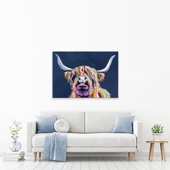 Cheeky Coo In Navy Blue Canvas Print