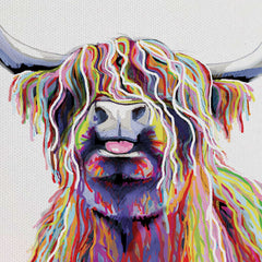 Cheeky White Highland Cow Canvas Print
