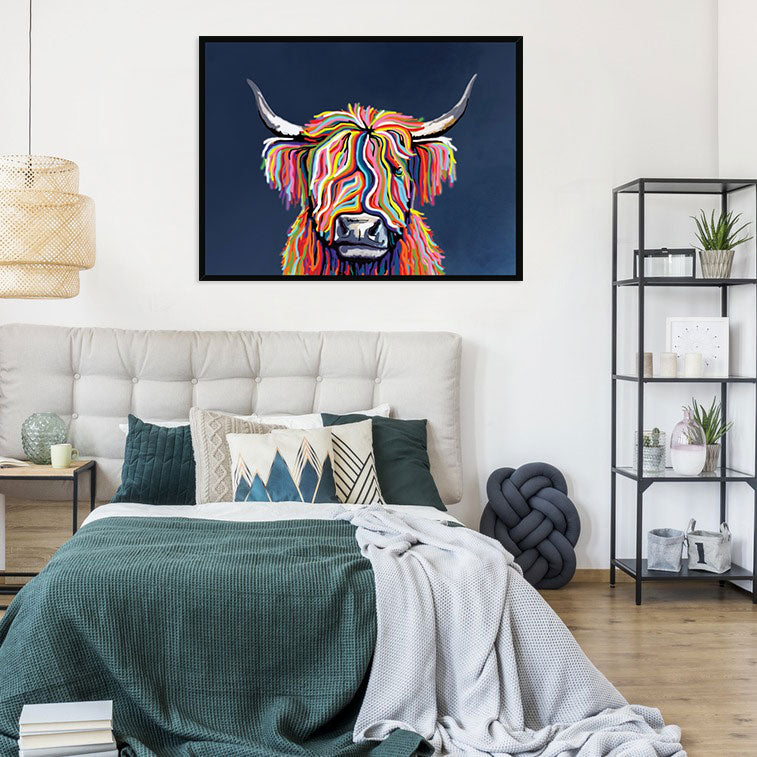 Coo In Navy Blue Framed Print