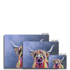 Multicolour Highland Cow Canvas Print