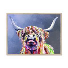 Multicolour Highland Cow Framed Print