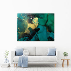 Dark Green Marble Canvas Print