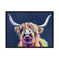 Cheeky Coo In Navy Blue Framed Print