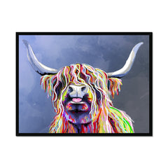 Multicolour Highland Cow Framed Print