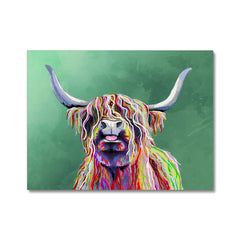 Colourful Highland Cow Canvas Print